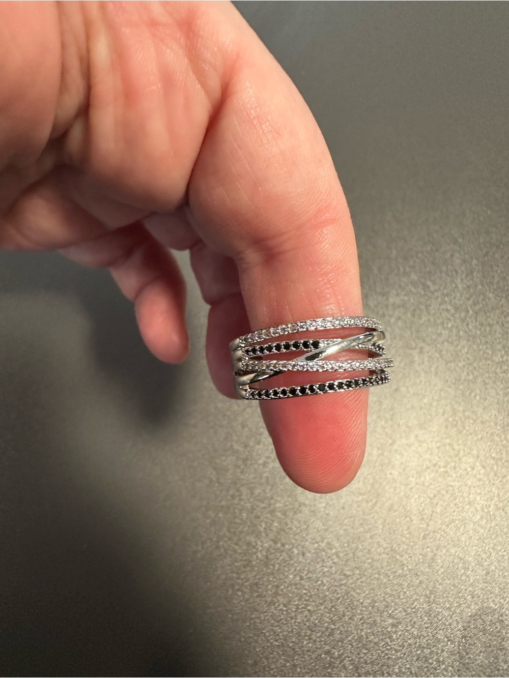 Black and Silver Ring Size 10 NWT